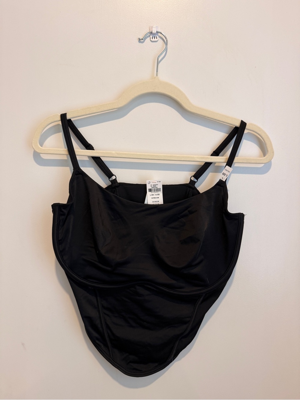 PINK Victoria's Secret Black Scoop Neck Crop Tank